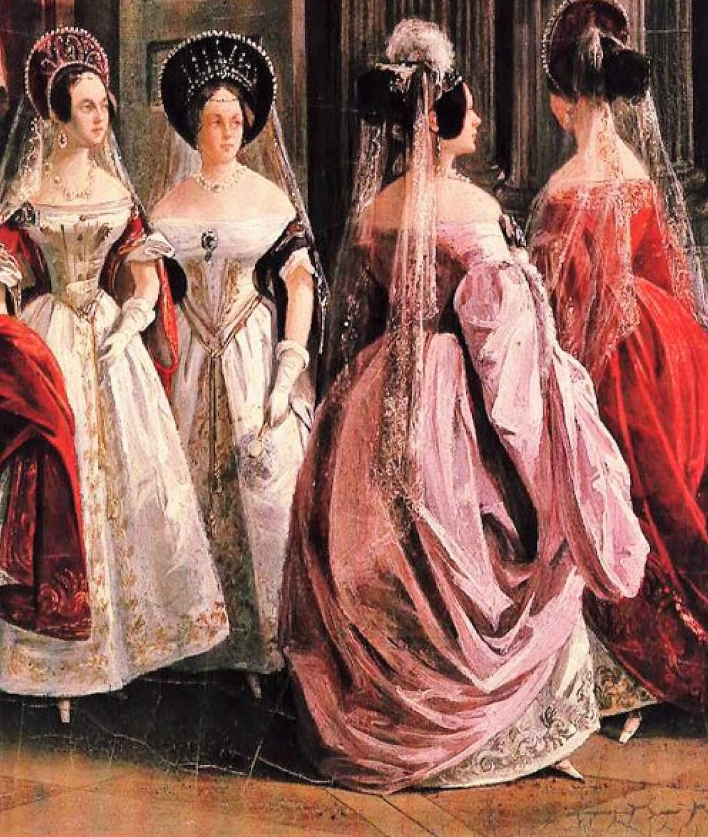 Гербовый зал в зимнем дворце, фрагмент картины, худ. А. Ладюрнер, 1838г., Государственный Эрмитаж. Санкт-Петербург