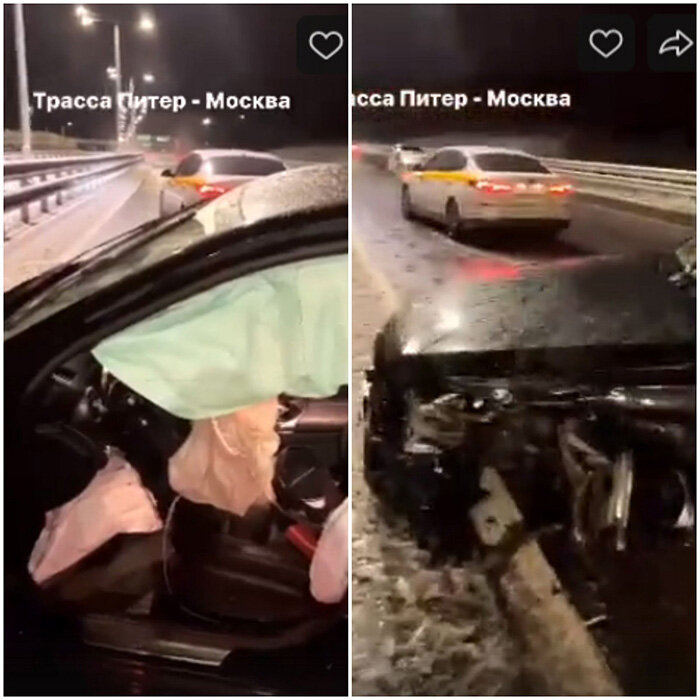 Кадры с места ДТП