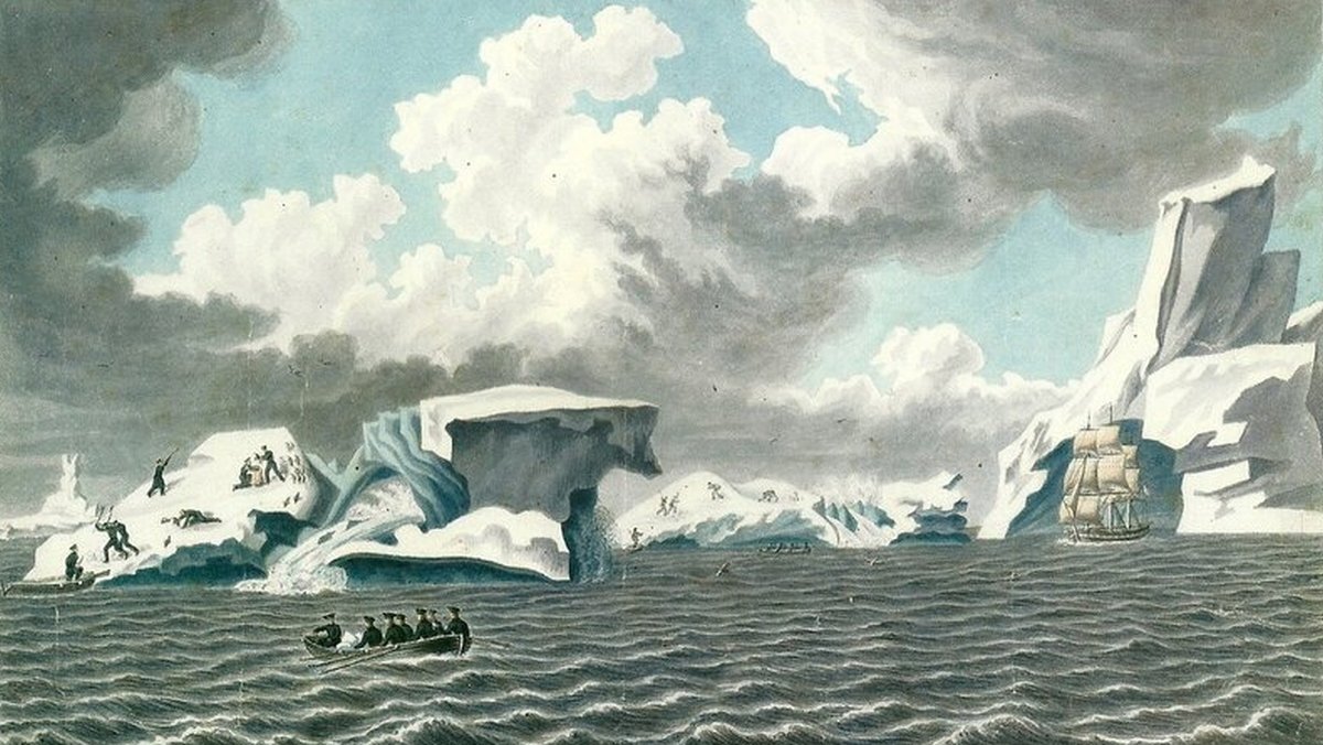 Вид ледяных островов 4 марта 1820 года. Источник: Wikimedia Commons