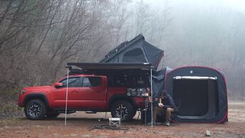 Кемпинг на пикапе 4х4 | Раскладывающая палатка в багажнике | Ночевка под дождем