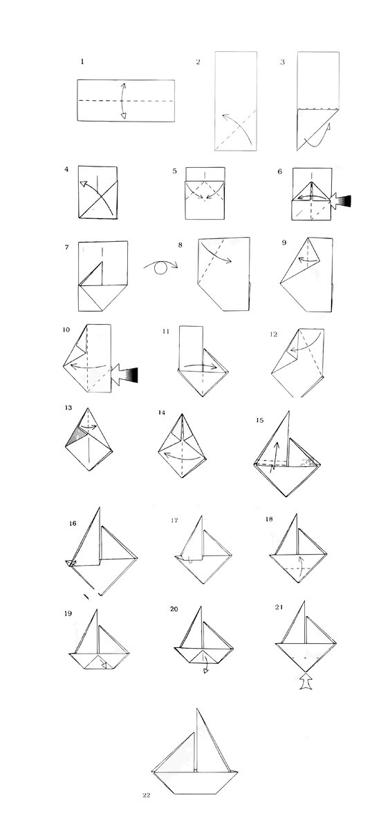 6 лучших схем бумажных корабликов