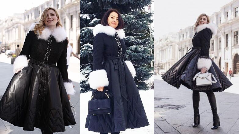 Фото варианта пальто пуховика