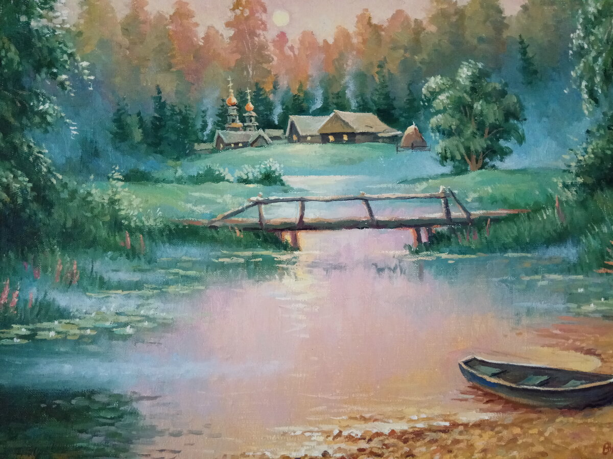 Художник Владимир Зайцев - наш сосед и коренной житель - именно так изобразил нашу деревню на своём холсте.