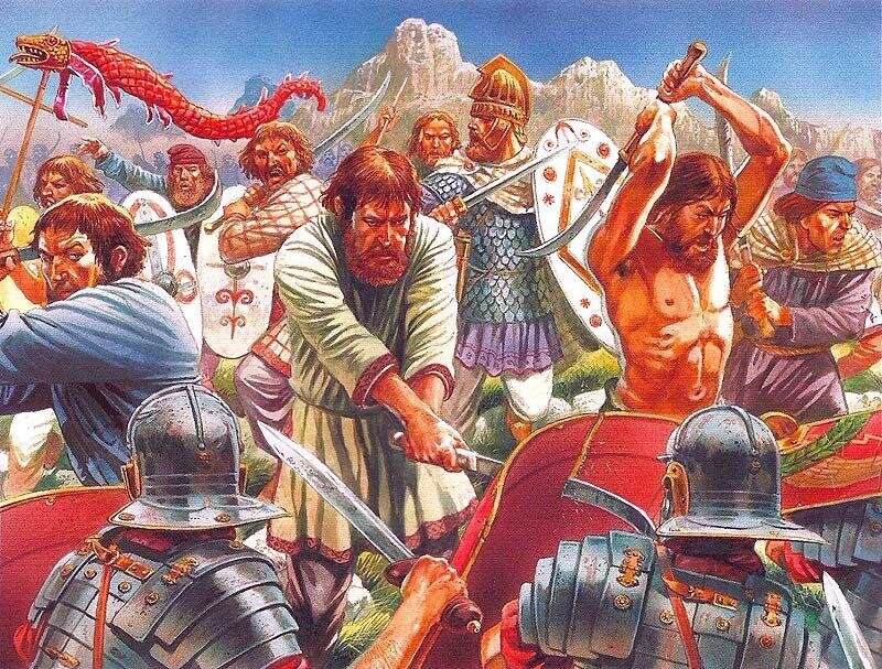 Битва фракийцев с римлянами.