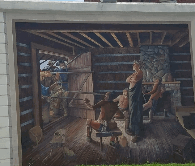 Резня на Желтом Ручье, мурал в Парке  Пойнт Плезант Риверфронт