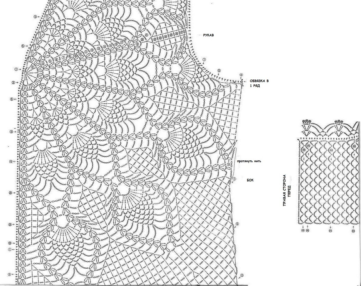 Ажурная безрукавка крючком схема