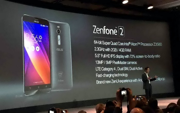 
ASUS ZenFone 2 - смартфон с 4 гигабайтами оперативной памяти
Помимо этого, ASUS ZenFone 2 будет обладать 64-битным процессором Intel Atom Z3580 с тактовой частотой 2,3 ГГц, 5,5-дюймовым сенсорным дисплеем, основной камерой на 13 мегапикселей и фронтальной на 5 Мп, а также аккумулятором емкостью 3000 мАч с возможностью зарядки на 60 процентов всего на 40 минут.
