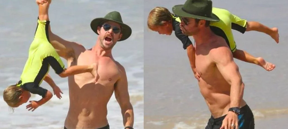 Крис Хемсворт со своей дочкой Индией Роуз Хемсворт.