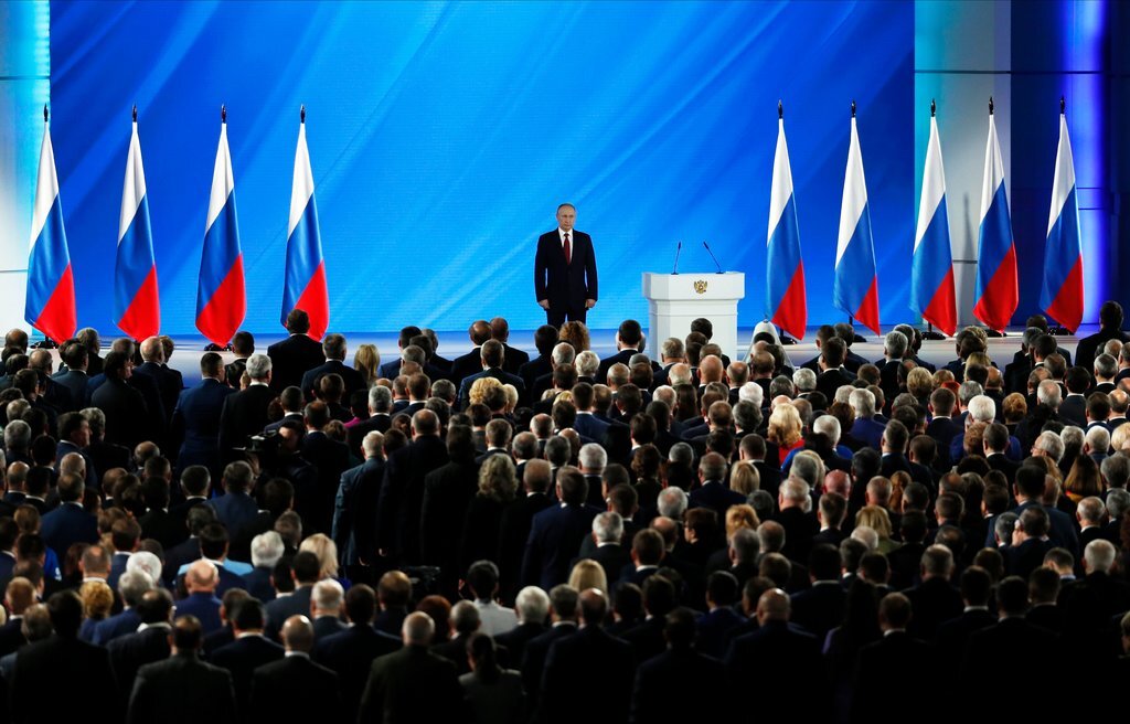 Президент Владимир Путин в своем ежегодном обращении к Федеральному собранию в среду.