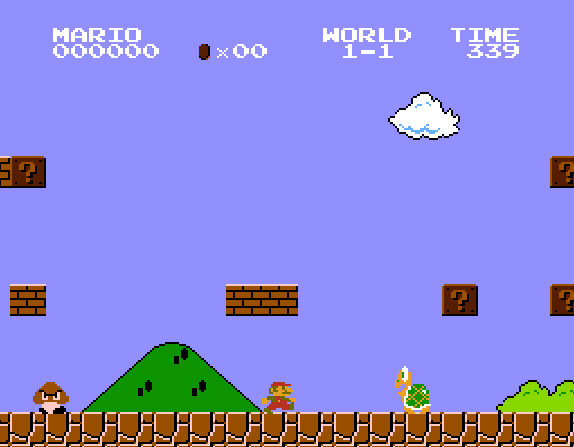 Первая «Звездочка неуязвимости» в игре «Super Mario bros.» на Денди