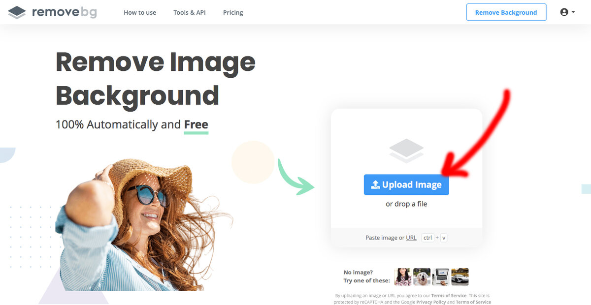 Скриншот с сайта Remove.bg