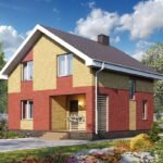 Небольшой дачный дом кирпичный с мансардой: проект