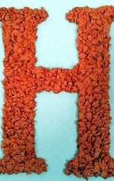 Буква Н из гафрированной бумаги