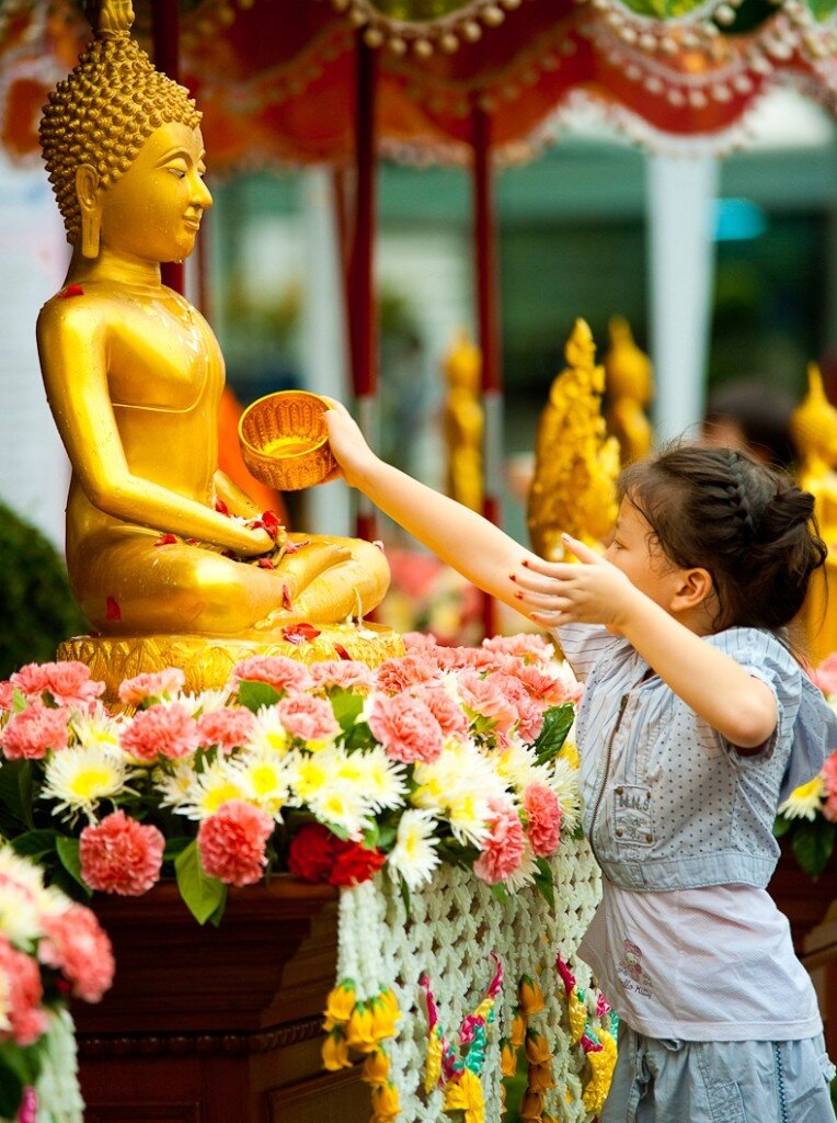 Сонгкран. Сонгкран Будда. Буддизм в Лаосе. Сонгкран в Тайланде.