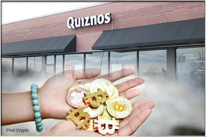 Оплата еды в Quiznos за криптовалюту 