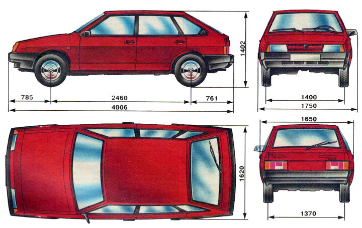 Технические характеристики LADA (ВАЗ) 2109 1.5 MT Хэтчбек 5 дв.: (1987 – 2006), бензин, 78 л.с.