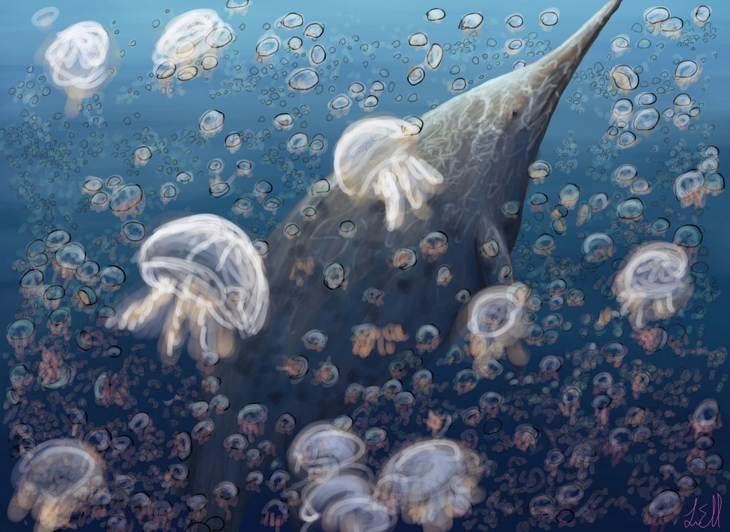 Как бы сейчас хотелось не работу работать, а плавать гигантской рептилией среди стаи медуз... 