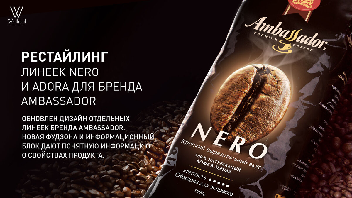 Скидка на кофе AMBASSADOR Nero Зерновой 1 кг в МЕТРО