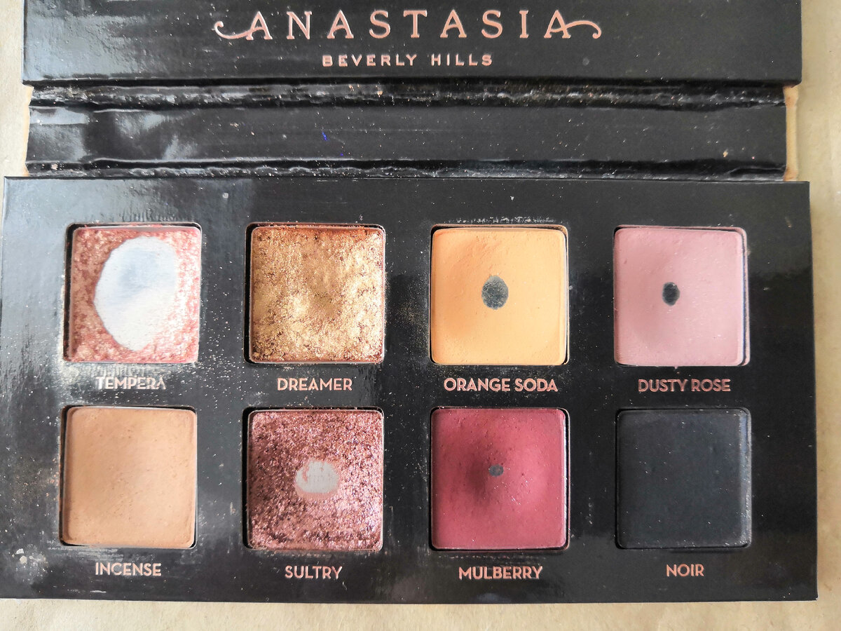 Dreamer и Tempera были использованы полностью, тут не родные оттенки. Incense на этом фото еще без дырки.