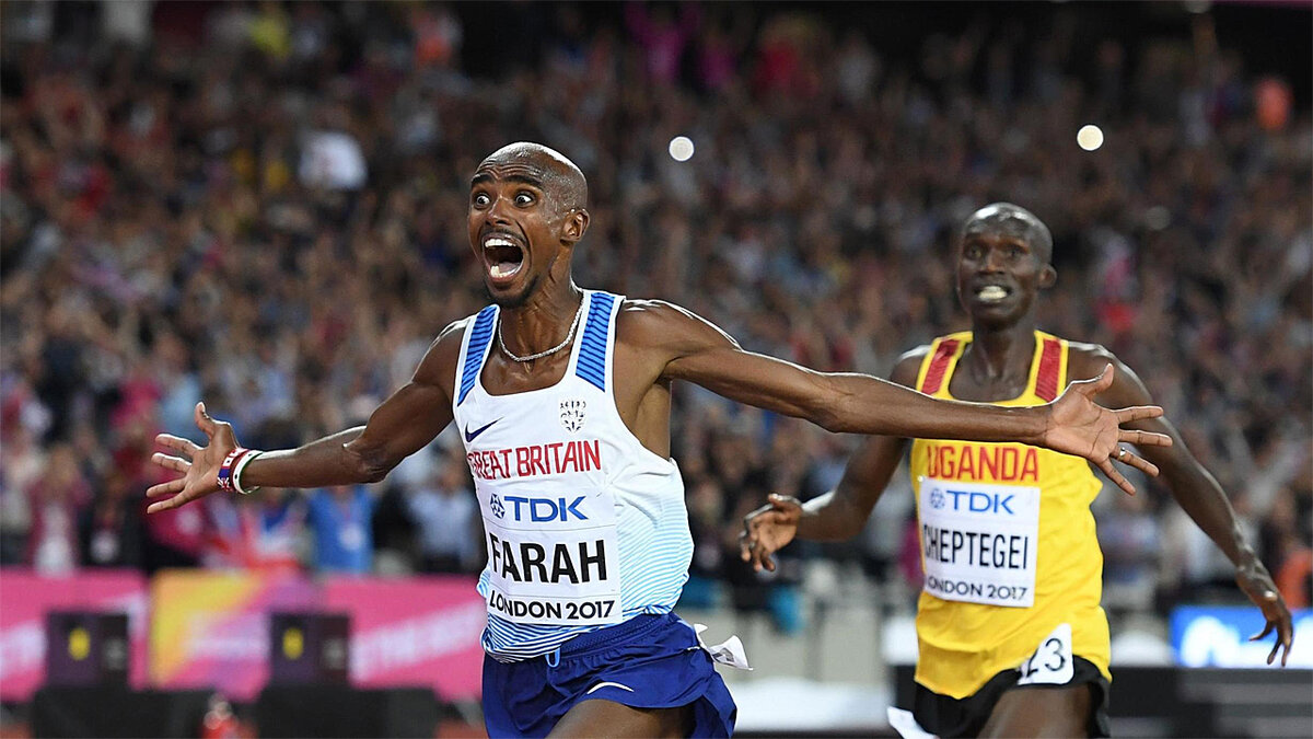 Мо Фара выигрывает 10000 м. Чемпионат мира в Лондоне. 2017. Фото: standard.co.uk