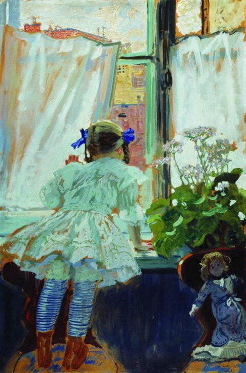 У окна. Борис Михайлович Кустодиев. 1910.