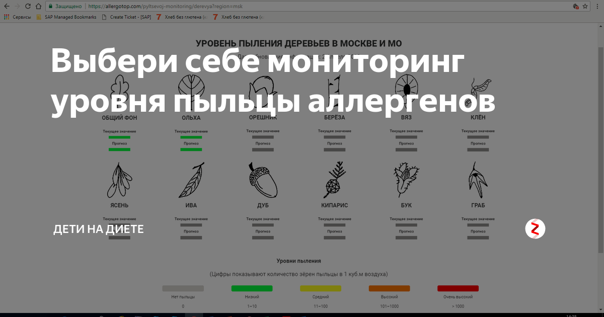 Карта аллергенов москва что сейчас