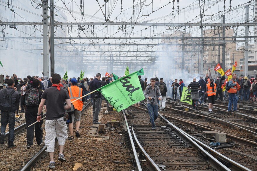 забастовка SNCF в Лионе