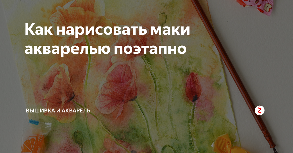 Как нарисовать маки акварелью поэтапно | вышивка и акварель | Дзен