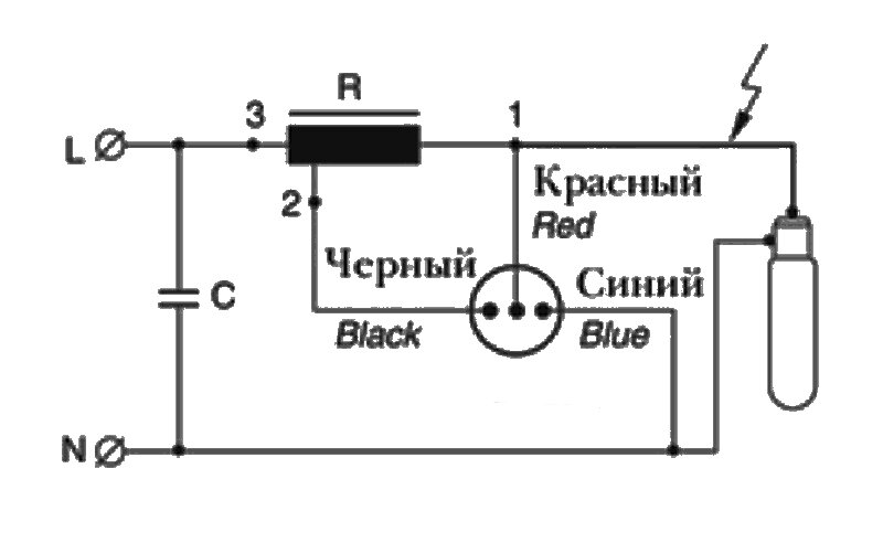 Схема изу натриевой лампы