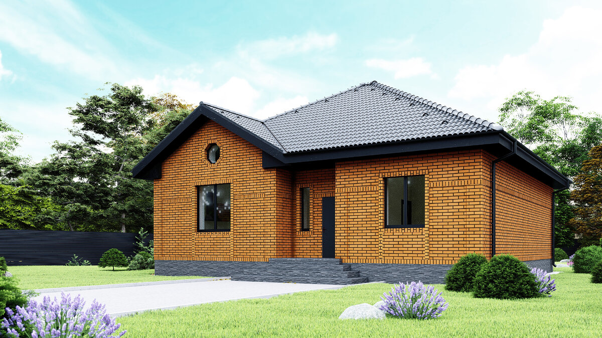 Проект одноэтажного дома S=105,4 кв.м. Стоимость раздела АР - 25 000 рублей