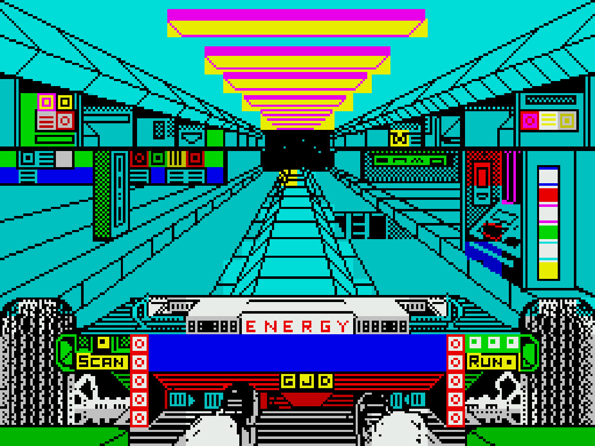 Первая игра Пола Хиббарда Buggy Blast. Гонки в 3D. Источник: zxspectrum.online