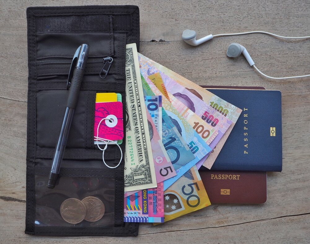 Бумажник go Travel. Travel Wallet. Пропал кошелек. Zipper Coin Pouch with document Holder Blue Square.