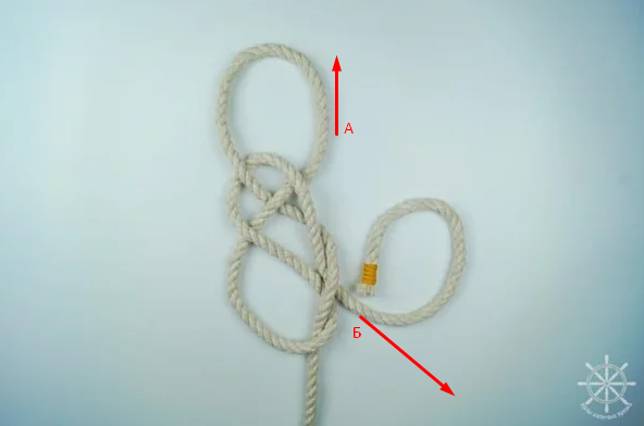 Как вязать кабестановую петлю - шаг 4