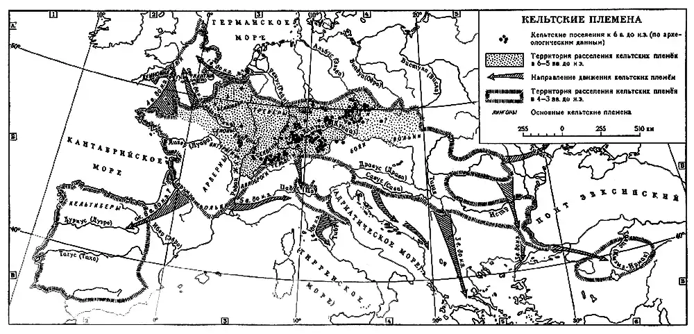 Карта расселения кельтов