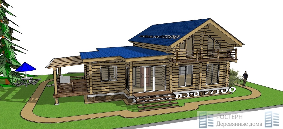 Источник фото: https://rostern.ru/catalog/derevyannyj-dom-d-7100-s-mansardoj/ 