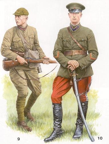 Рядовой пехоты и лейтенант кавалерии 29-го территориального стрелкового корпуса РККА.