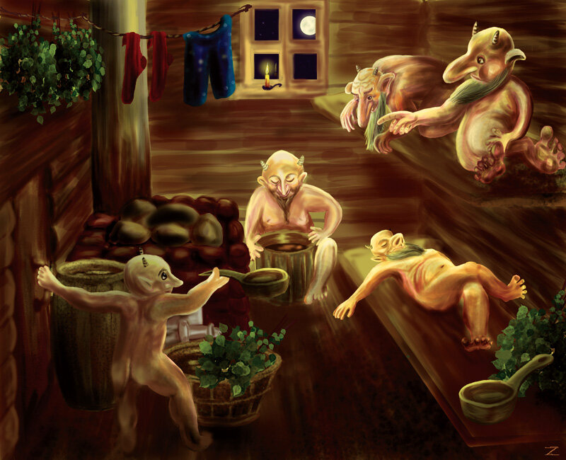 Нечистой силе не чужды радости русской бани