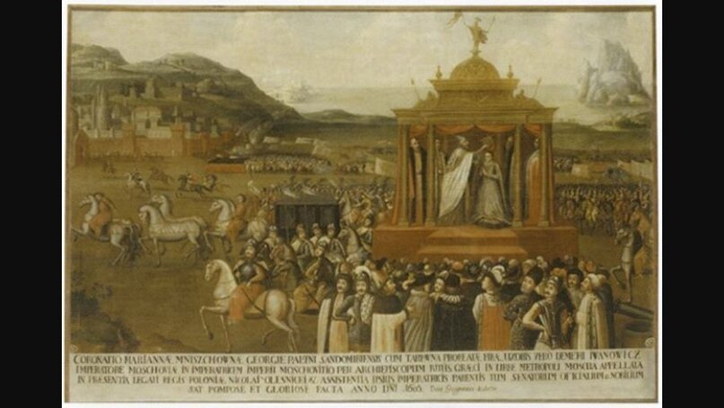 Въезд Марины Мнишек со свитой в Москву 3 мая 1606 г. Неизвестный художник. XVII в.
