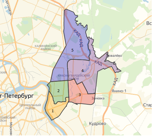 Карта микрорайонов Красногвардейского района. Источник: скриншот с сайта http://spb.ginfo.ru/rayoni/krasnogvardeyskiy_rayon/