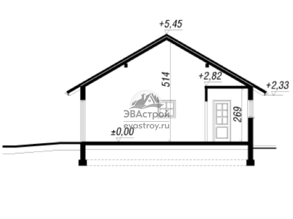 Проект узкого гаража 28 м2 из газобетона | ЭВАстрой | Дзен