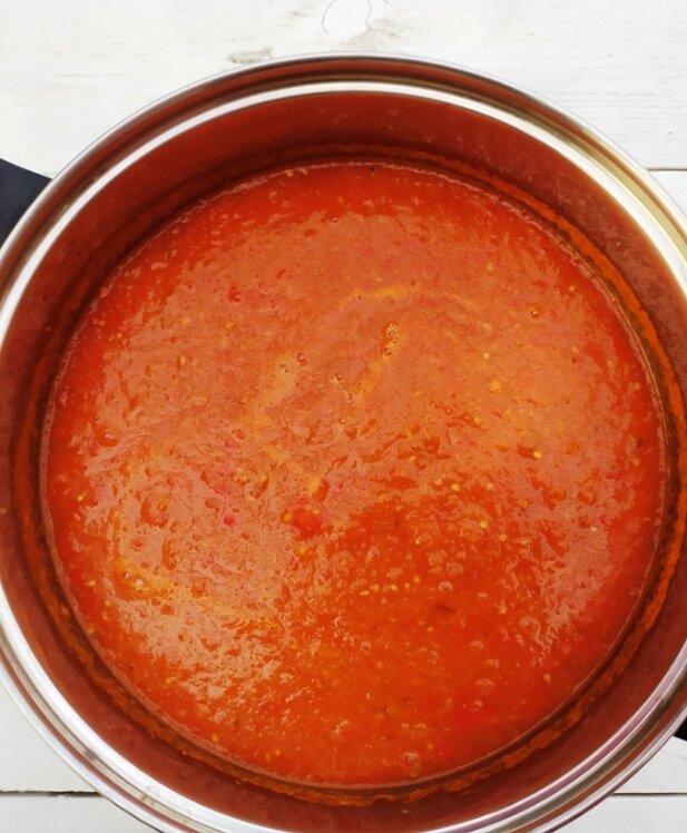 ...метод удачный рецепт соуса со сладким перцем. Да, соус отличный - вкусный, чуть остренький и чуть пряный, густой, красивого цвета, с настоящим ароматом помидорок. И - сладкого перца.-5