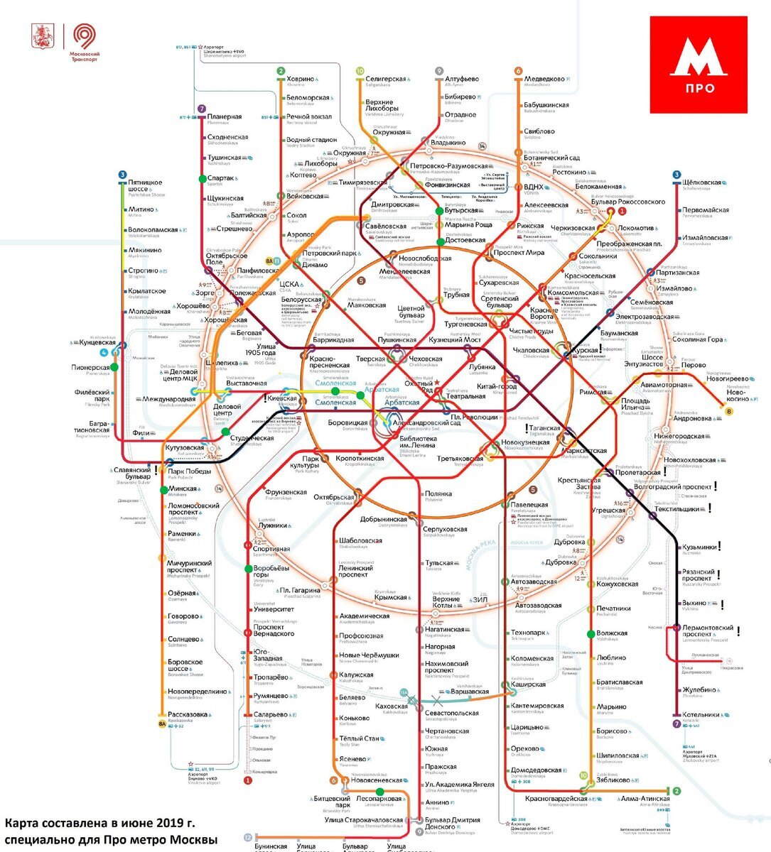 линии в метро москва