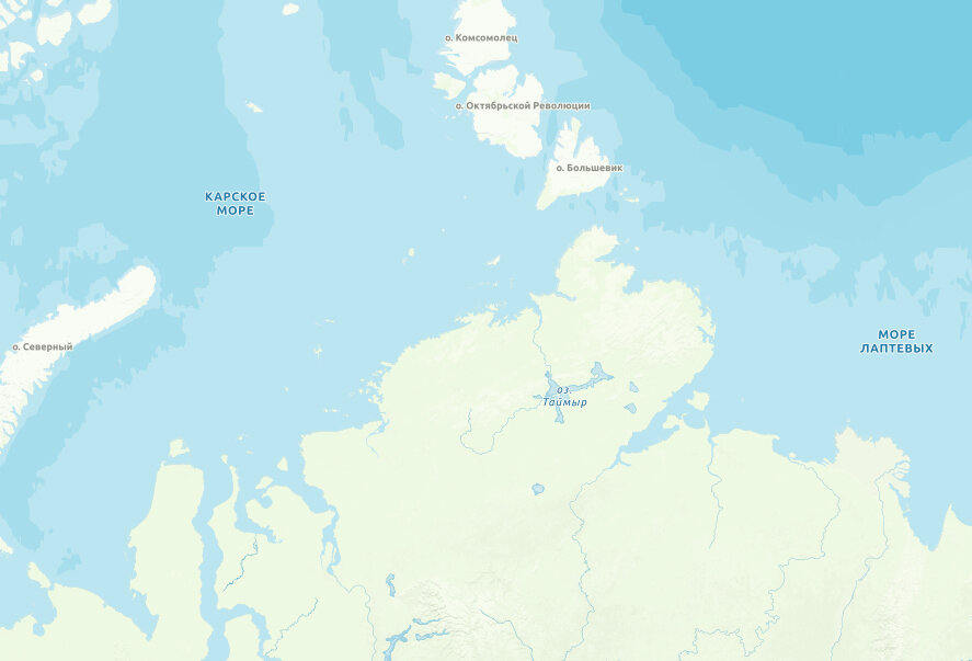 Подписи населенных пунктов Арктической зоны на геопортале RuMap до обновления оформления
