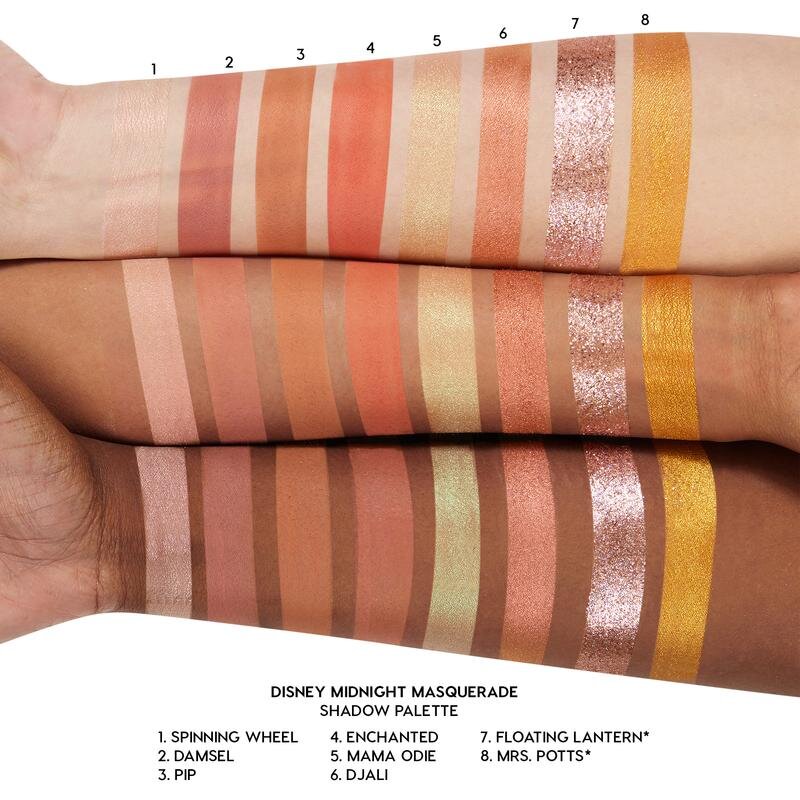 Свотчи оттенков с официального сайта: 1, 5, 6, 8 — металлики, 2, 3, 4 — матовые, 7 — прессованный глиттер