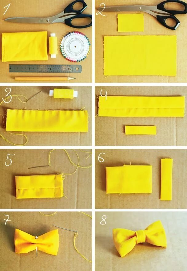 Как сшить галстук-бабочку в 10 простых шагов