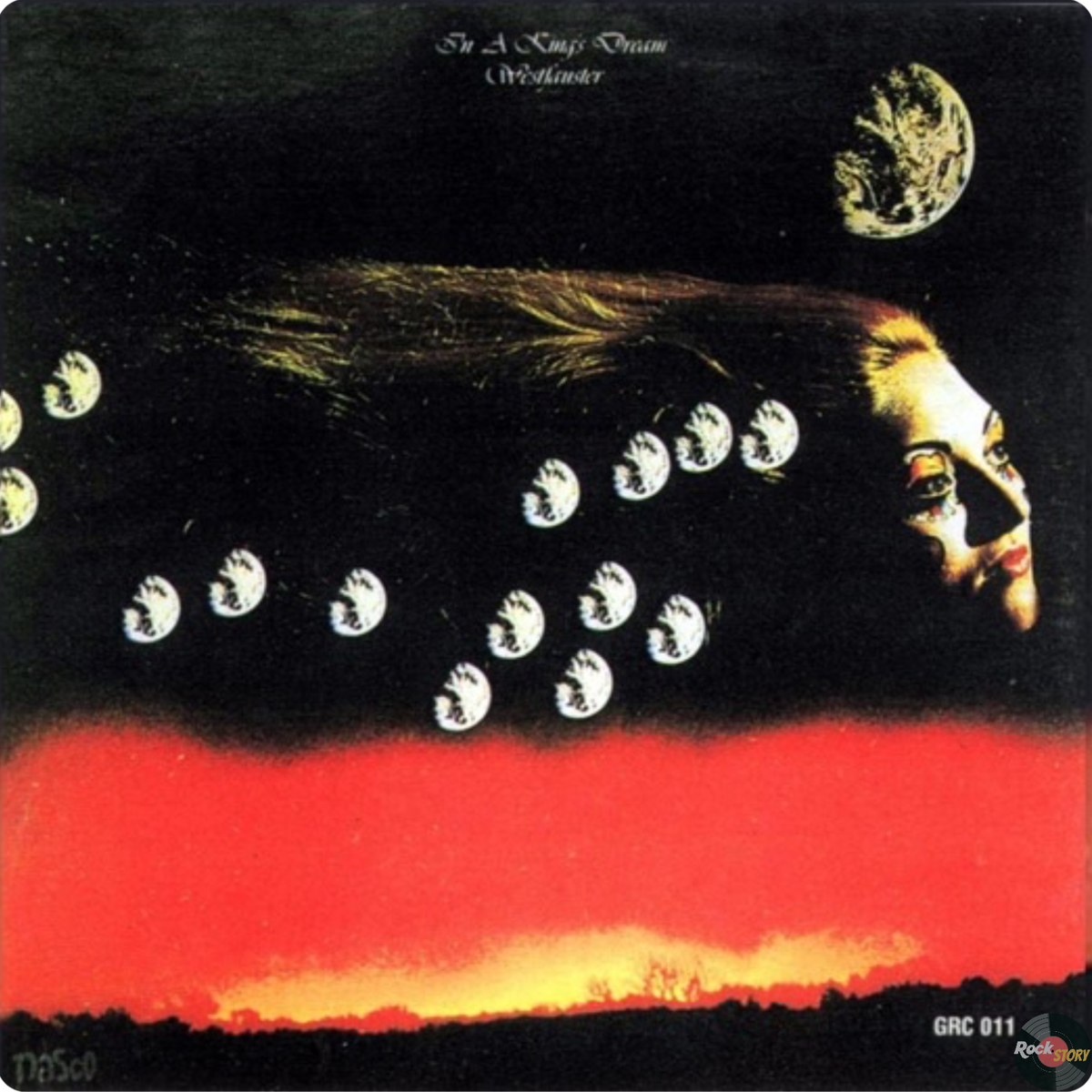 На фотографии: обложка альбома In A King's Dream группы Westfauster