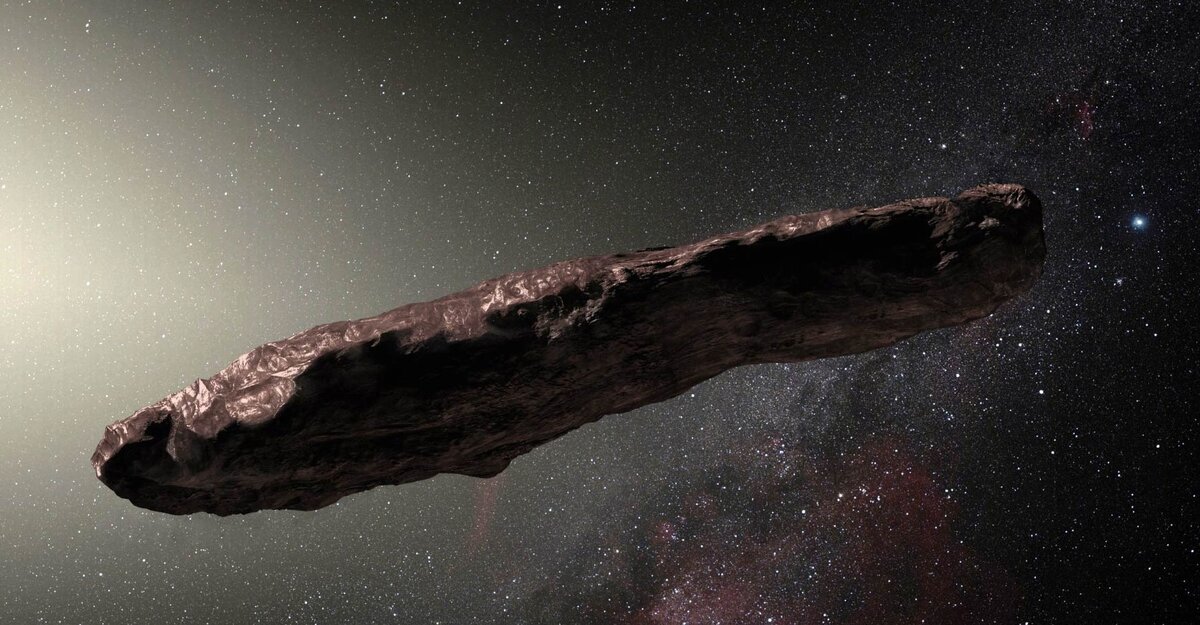 An artist’s impression of ‘Oumuamua. Image credit: M. Kornmesser / ES
