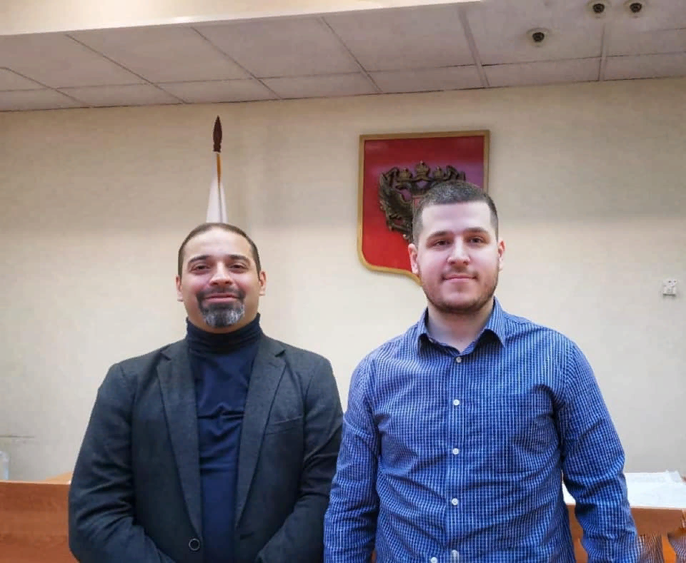 Адвокат Виктор Михайлов и Клим Лихачев. Источник: Facebook 