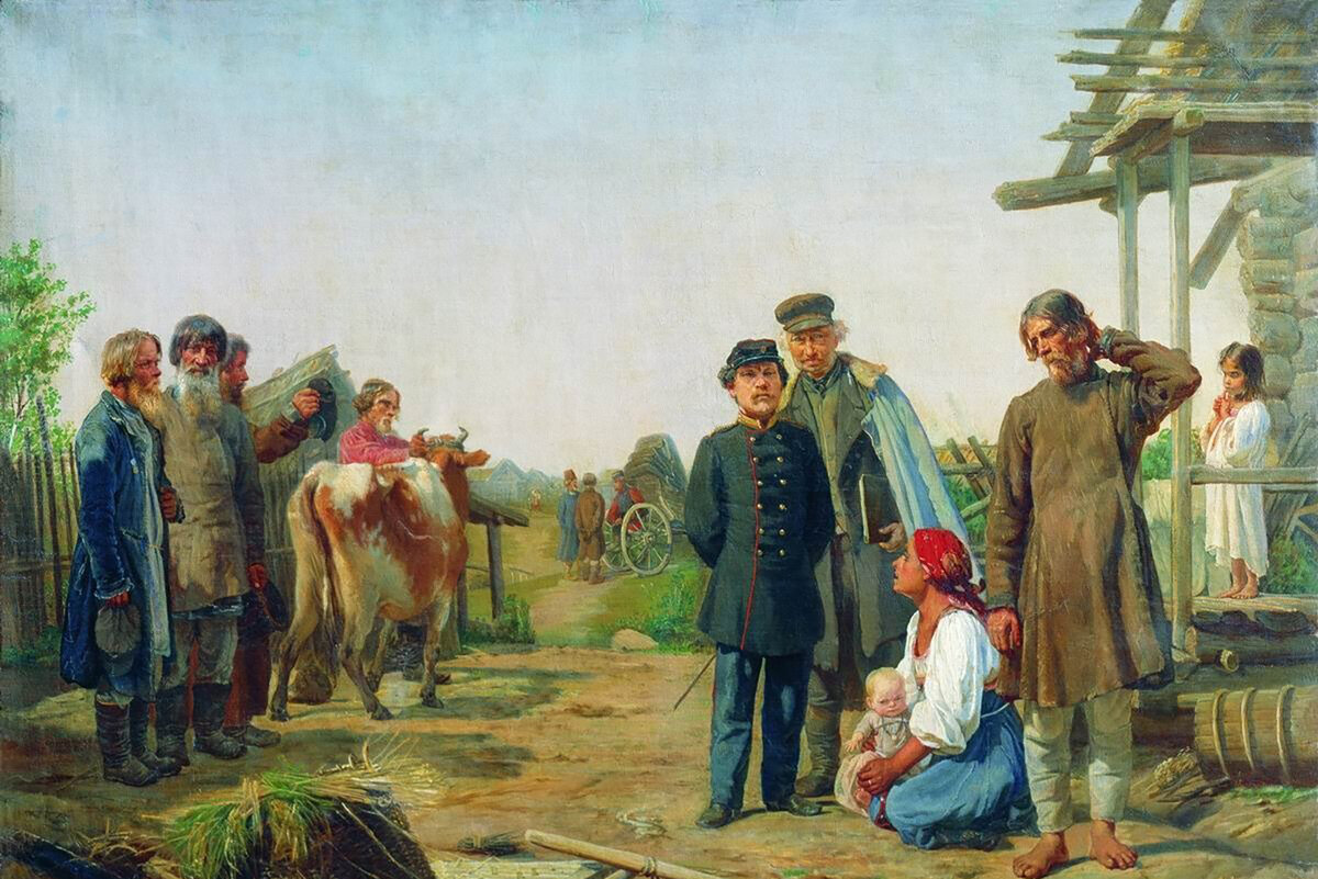 Крепостное право когда. Картины Алексея Корзухина художника. Россия помещиков крепостников