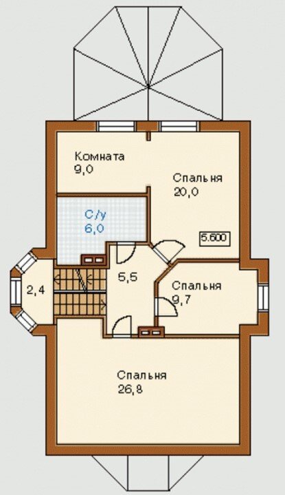 План третье этажа. Источник изображения: www.postroy-cottages.ru/.